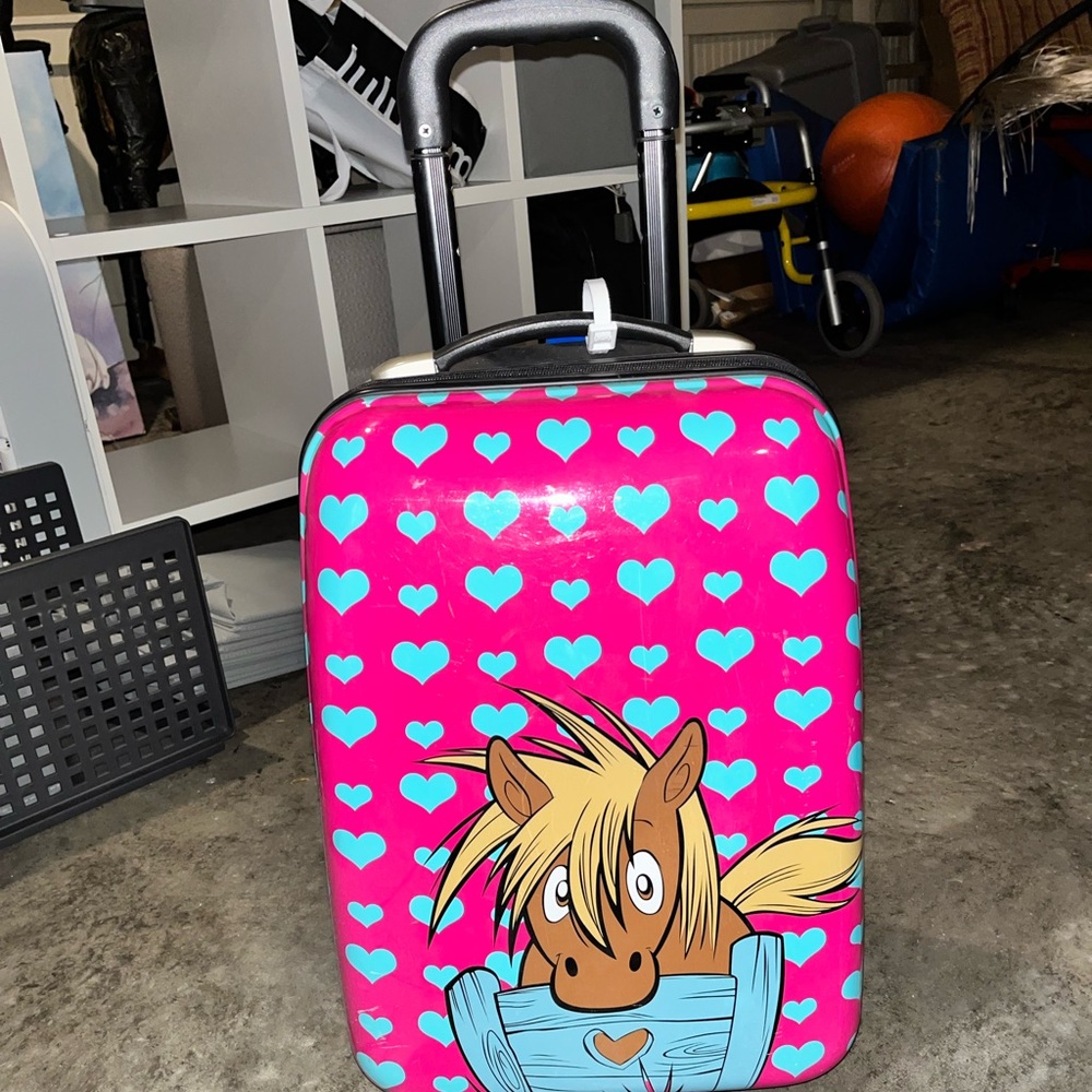 child’s rolling pony suitcase